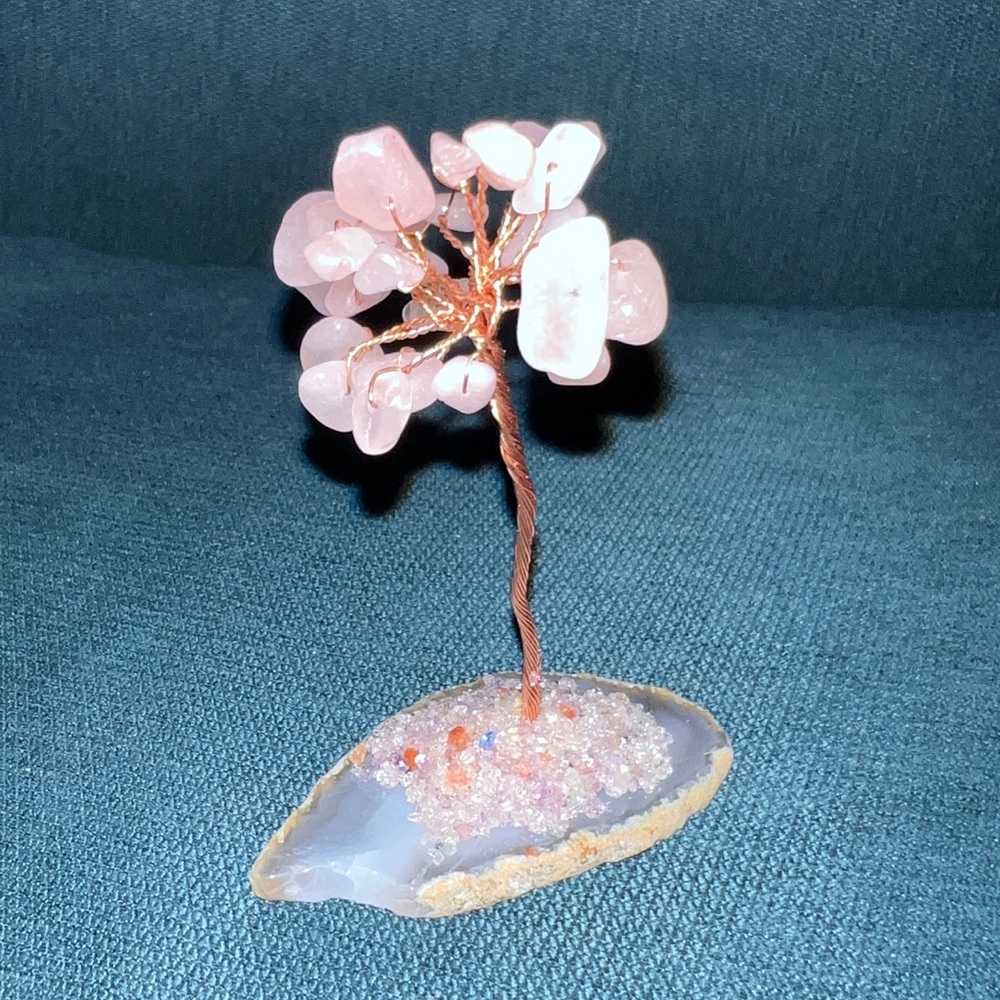 BRAND NEW Rose Quartz Tree with Agate Base